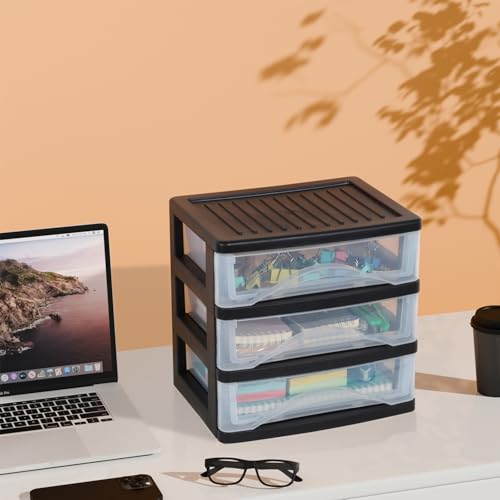 Medium 4 Drawer Clear Stacking Desktop Organizer O9151