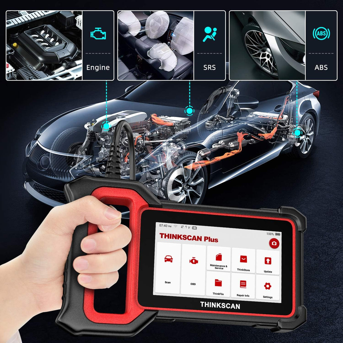OBD2 Scanner Car Diagnostic Scanner with 28 Reset Functions 5 inch Touchscreen I305264