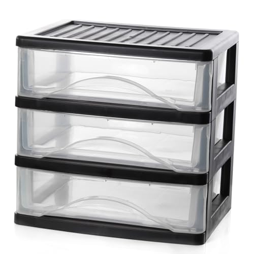Medium 4 Drawer Clear Stacking Desktop Organizer O9151