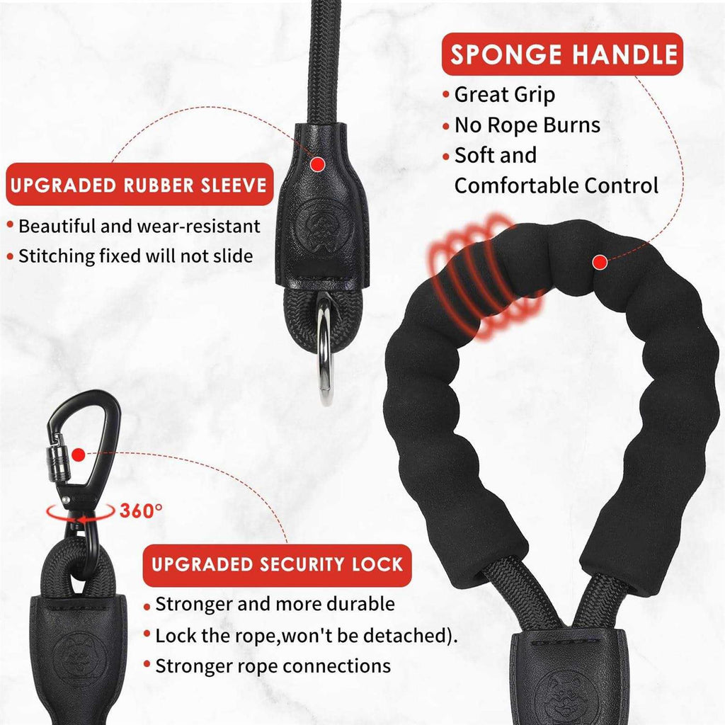 Heavy Duty 3 Way No Tangle Dog Leash with Padded Handle B5293