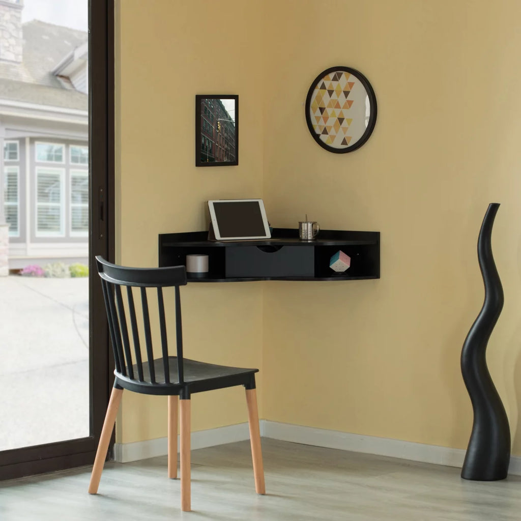 Heart Shaped Corner Desk with Drawer and Two Shelves G24481