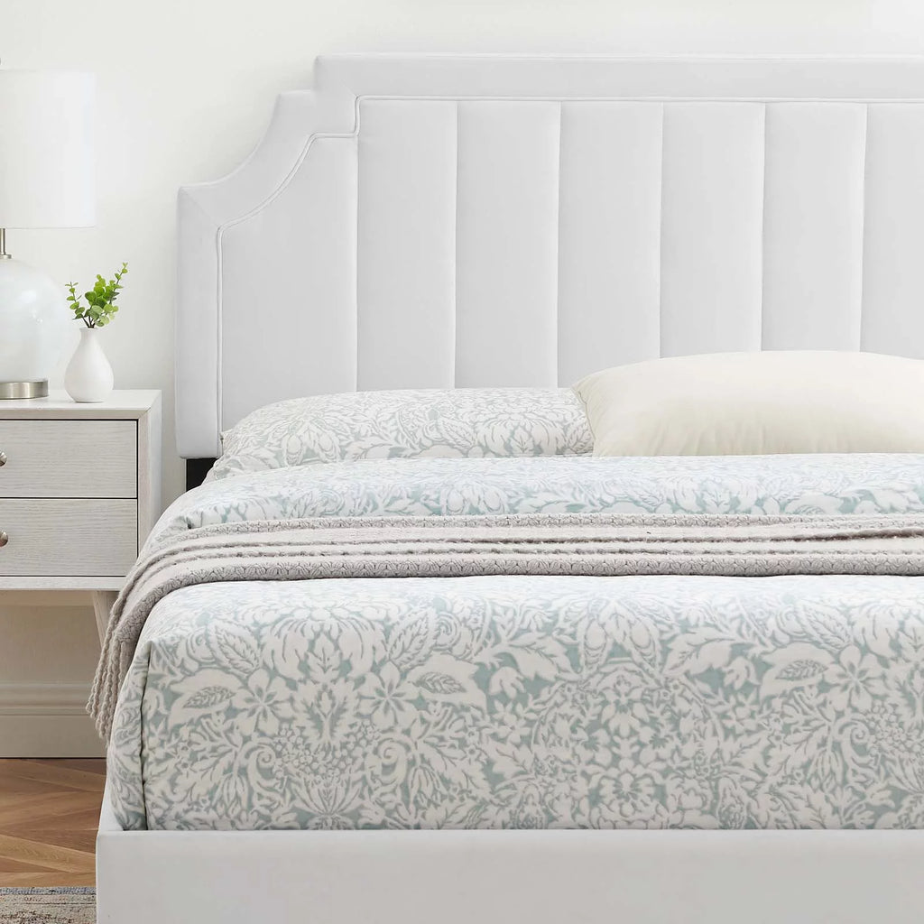 Twin Size White Velvet Platform Bed Frame K2420