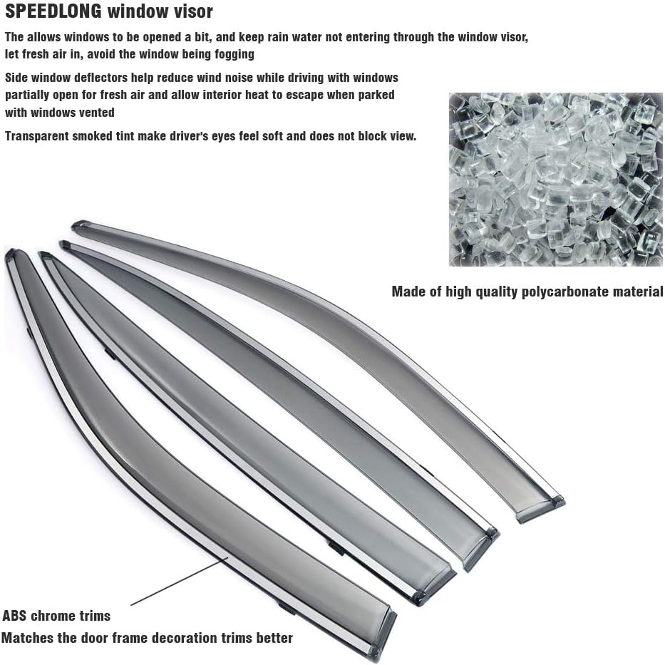Car Window Visor Vent Shade Deflector Sun Rain Guards Pack of 2 P7928