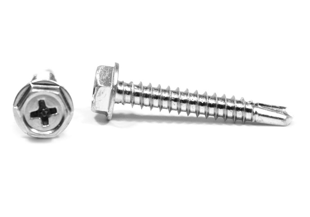 #6-20 x 1 1/2 Self Drilling Screw Phillips Hex Washer Head Zinc Plated Y426795