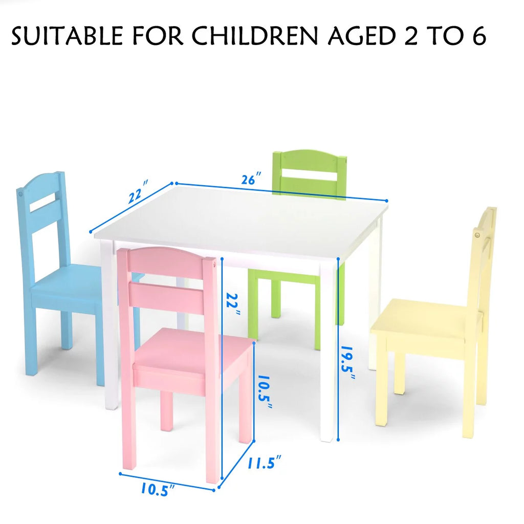 5 Piece Kids Wood Table Chair Set H345861