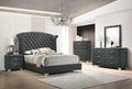 4-piece Queen Tufted Upholstered Bedroom Set Grey I77729