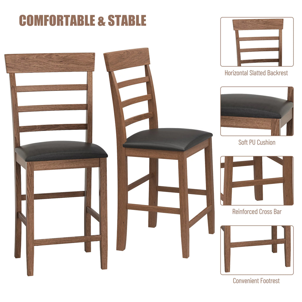 Round Drop-Leaf Table with 2 Upholstered Chairs R16324