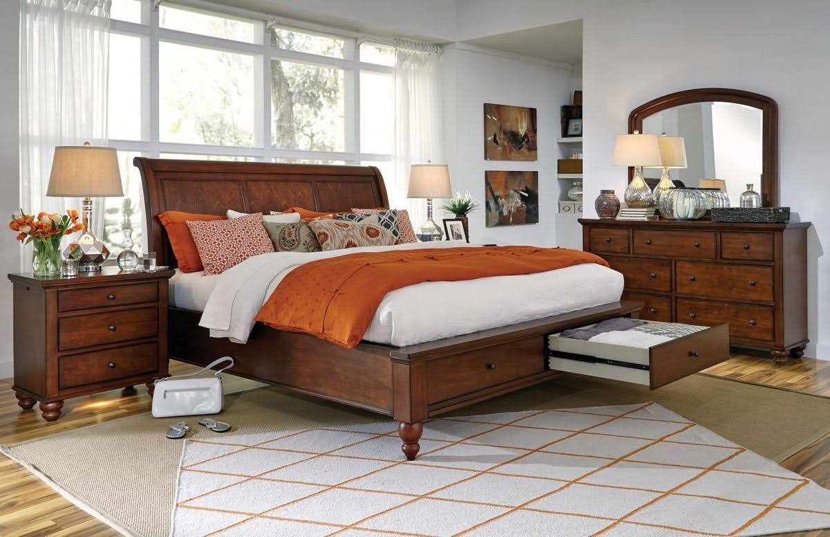Brown Cherry Nightstand D8196