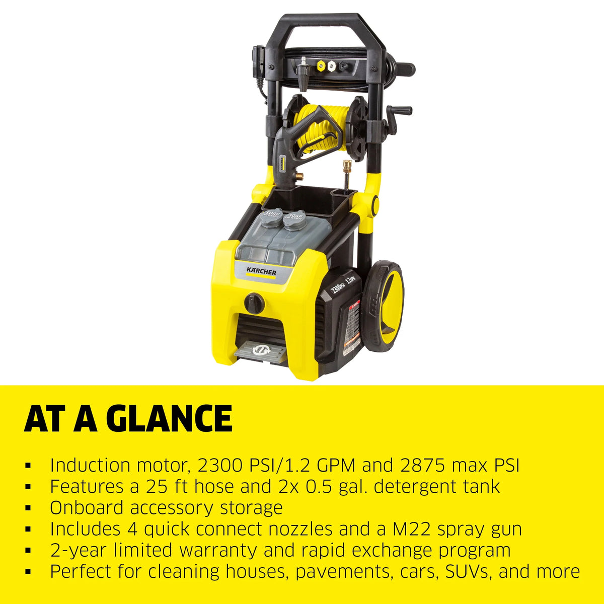 Electric Pressure Washer with 3 Nozzles and Hose S941263