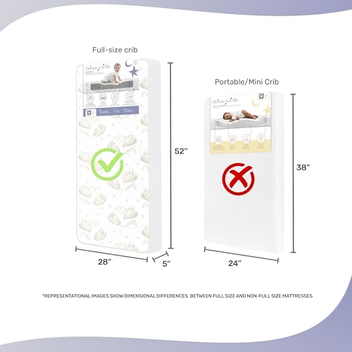 5” 2-in-1 Breathable Spring Coil Crib and Toddler Bed Mattress A490