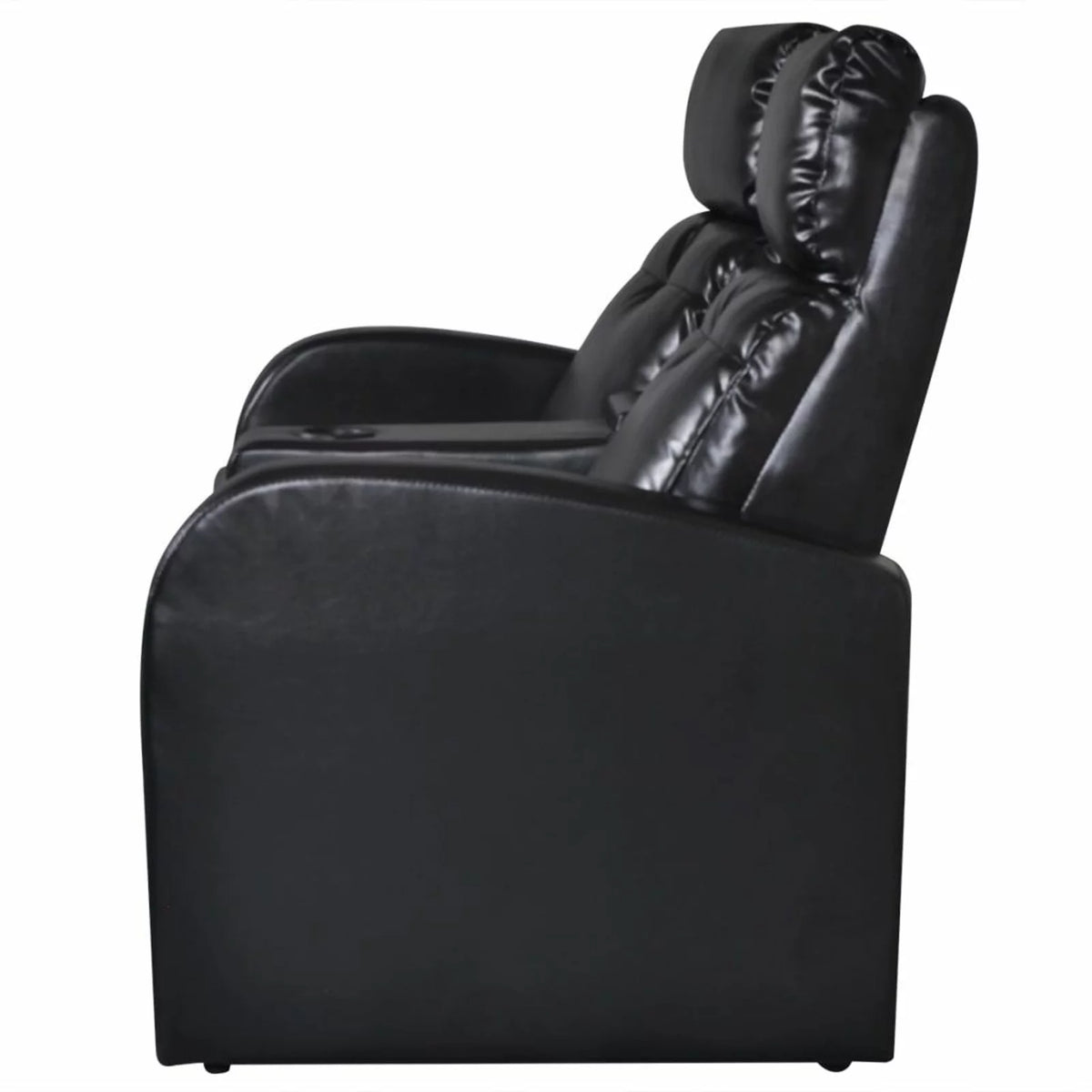 2-Seater Black Faux Leather Recliner Sofa A470426