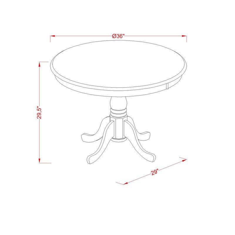 5 Pc Round 36 Inch Table and 4 Chairs H5326