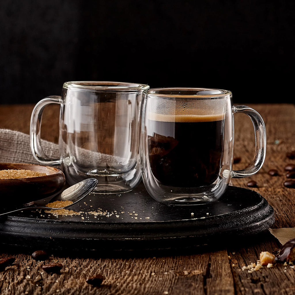 Insulated Double Wall Glass Mug Set of 4 H59770