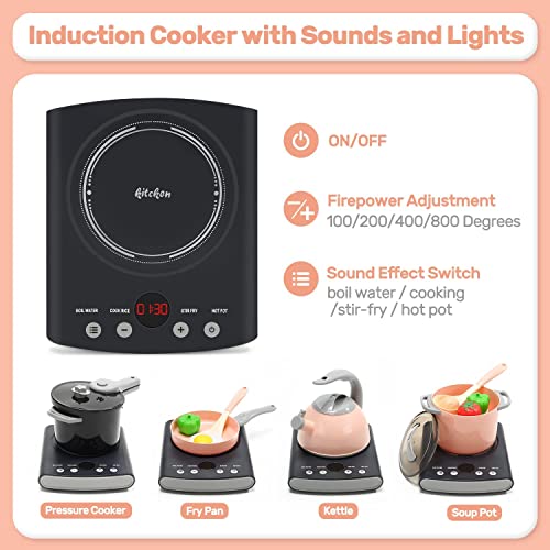 Pretend Play Kitchen Toy with Cookware and Play Food K64042