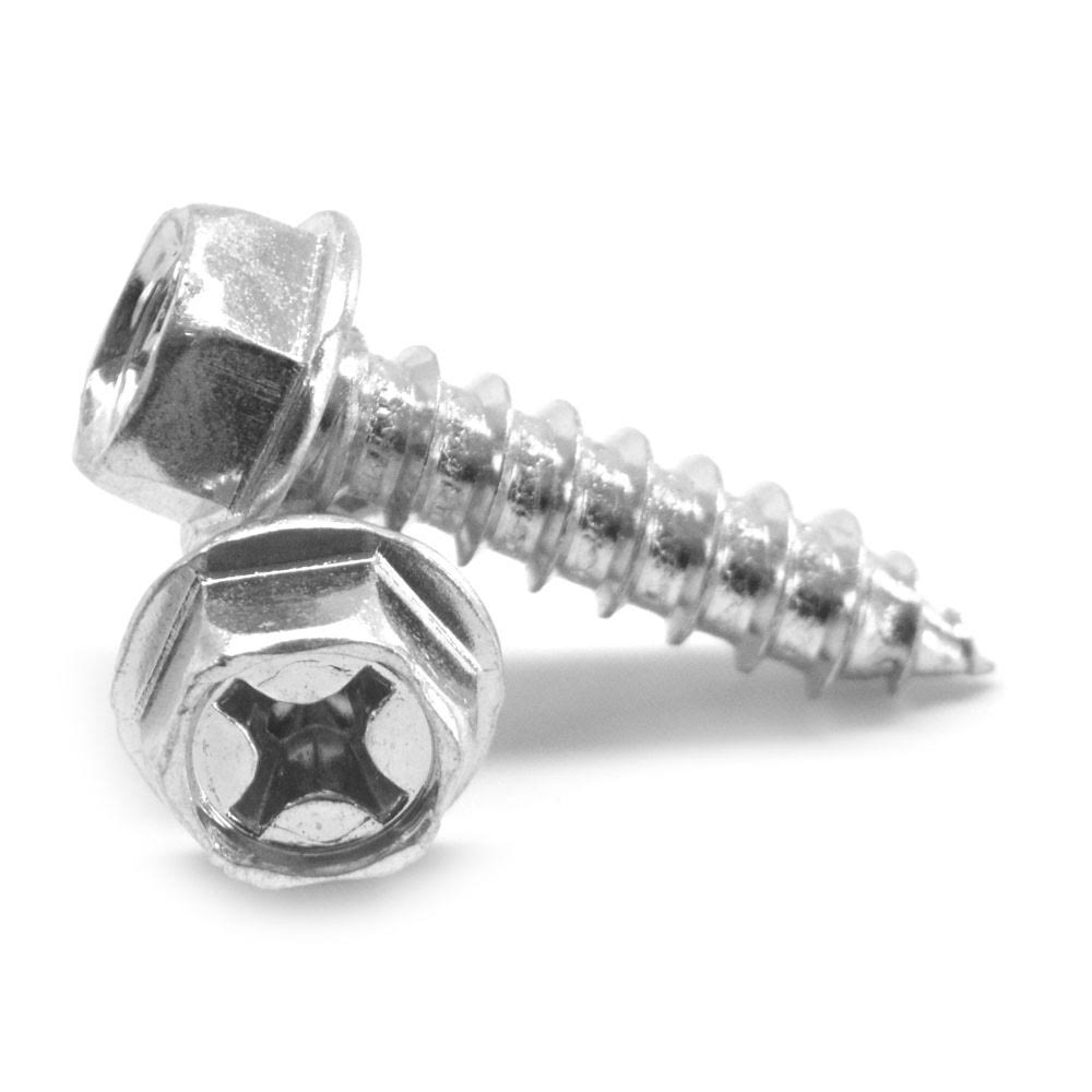 #8-18 x 3/4 Sheet Metal Screw Phillips Hex Washer Head Zinc Plated C92609