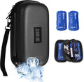Black TSA Approved Insulin Cooler Travel Case with Thermometer and 2 Ice Pack U432