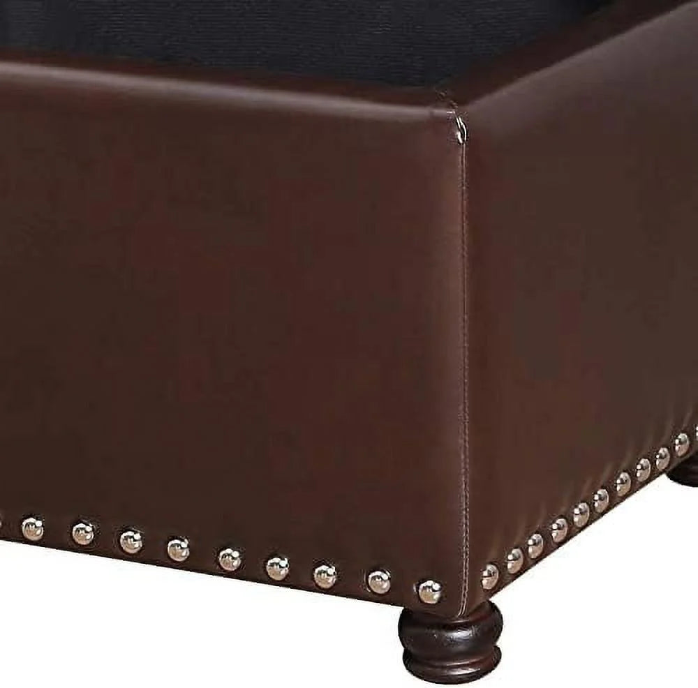 Rectangular PU Leather Tufted Ottoman Bench with Lift Off Lid T285974