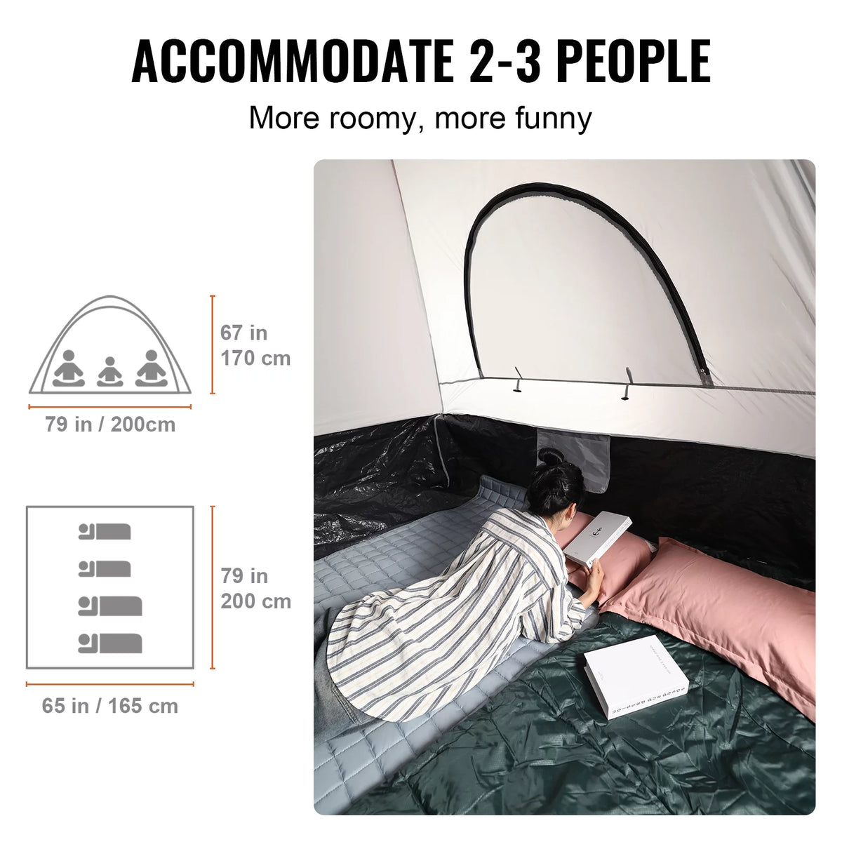 Waterproof Pickup Truck Bed Tent with Rainfly Carry Bag I4343