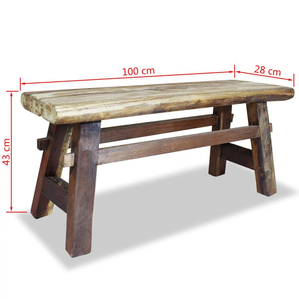 Solid Reclaimed Wood Bench P43956