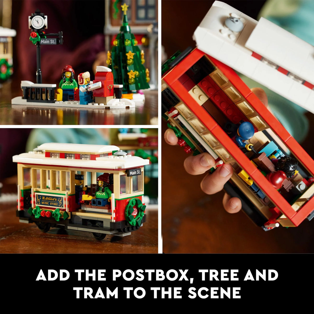 Building Set with Shops, Streetcar and 6 Minifigures X824368