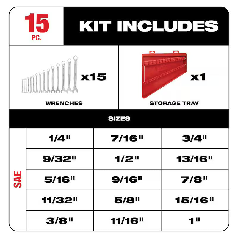 SAE and Metric Wrench Mechanics Tool Set 30-Piece R117