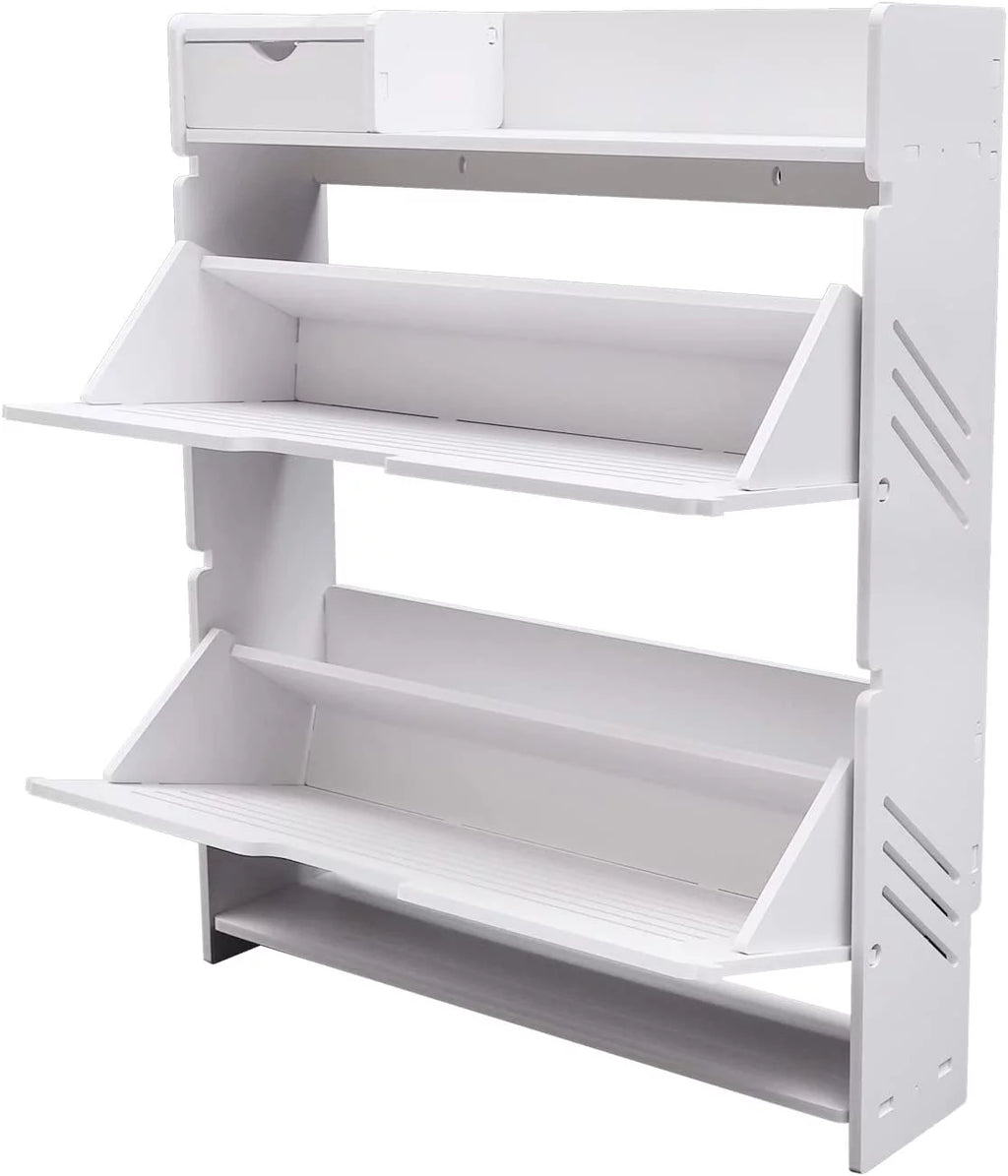 White 2 Tier Shoe Cabinet O930174