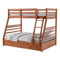 Oak Wood Twin over Full Bunk Bed F6066