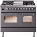40 Dual Fuel Natural Gas Range Matte Graphite Chrome Trim F154569