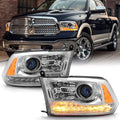 2013-2018 Ram 1500 2500 3500 Chrome LED Projector Headlights Pair Z26175