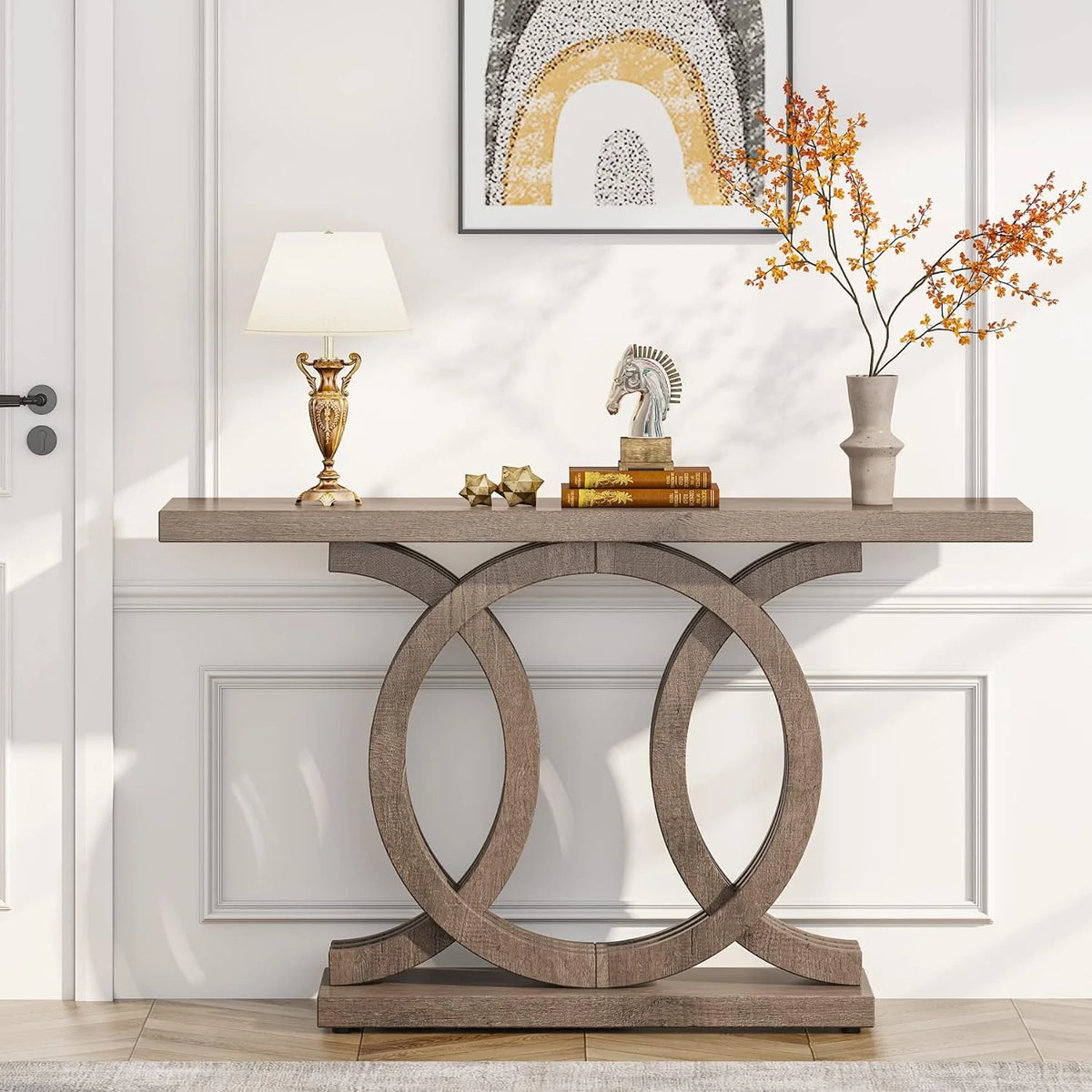 55 inches Brown Wooden Console Table C819714
