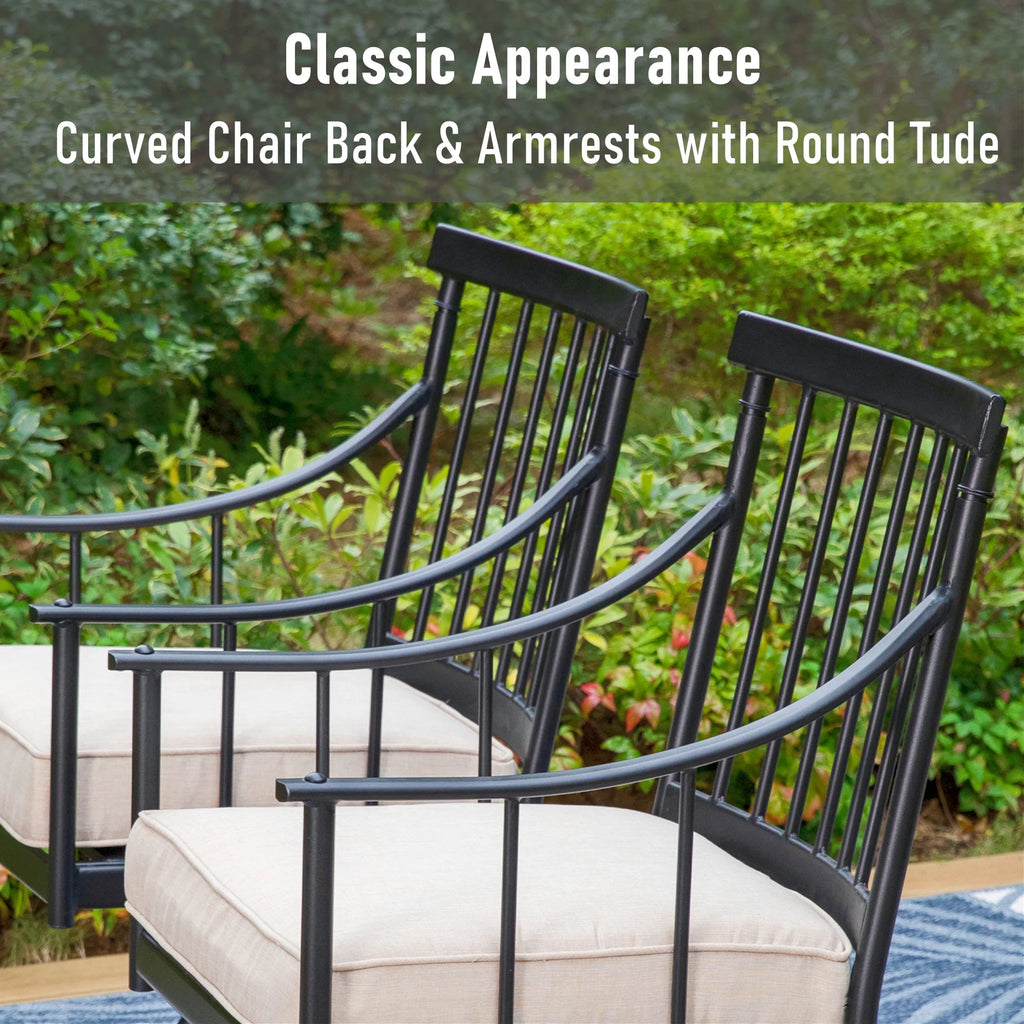 7-Piece Outdoor Dining Set with 6 Swivel Cushioned Chairs & Rectangular Table X4167