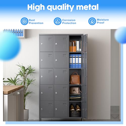 6 Doors Dark Grey Metal Lockers with Lock Z431850