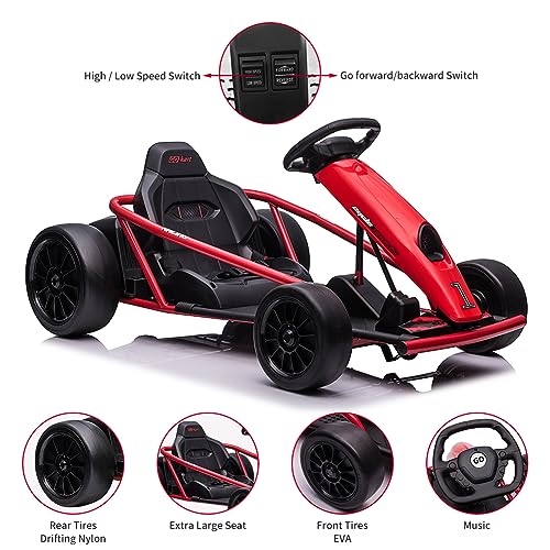 24V Kids Go Kart 300W*2 Motors 9Ah Battery 8.1MPH Ride On Toy P589736