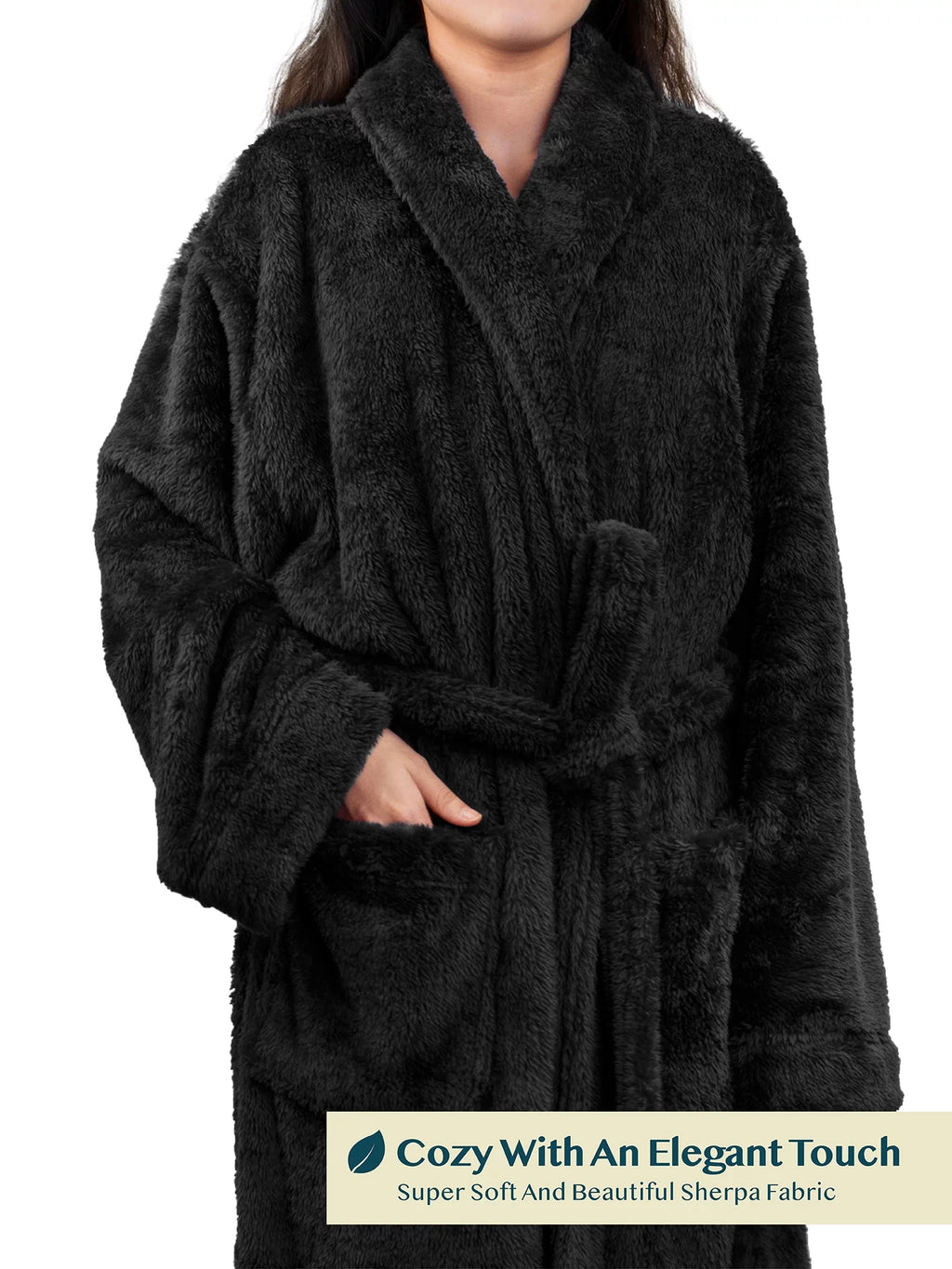 Black Fleece Sherpa Robe Q88402