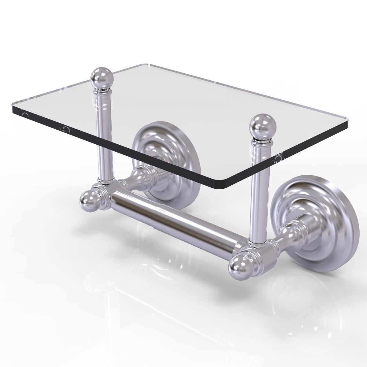 Brushed Bronze Toilet Tissue Holder with Glass Shelf Q7462