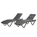 Gray Chaise Lounge Set of 2 D7614