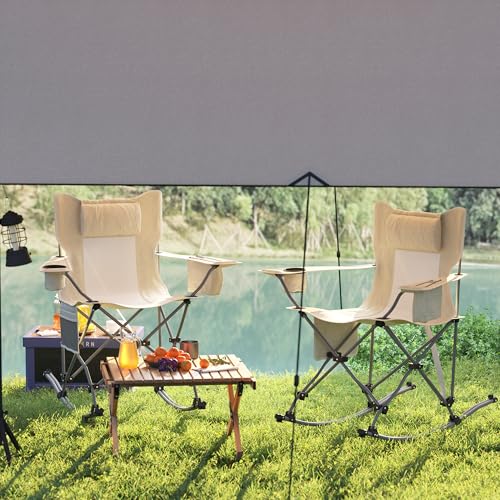 Black Folding Rocking Camping Chairs with Carry Bag, 2 Pack F945