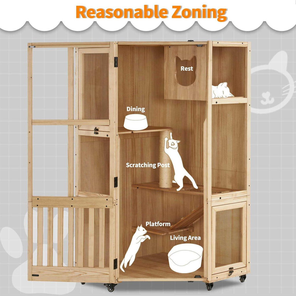 Large Corner Cat House with Scratching Post P504