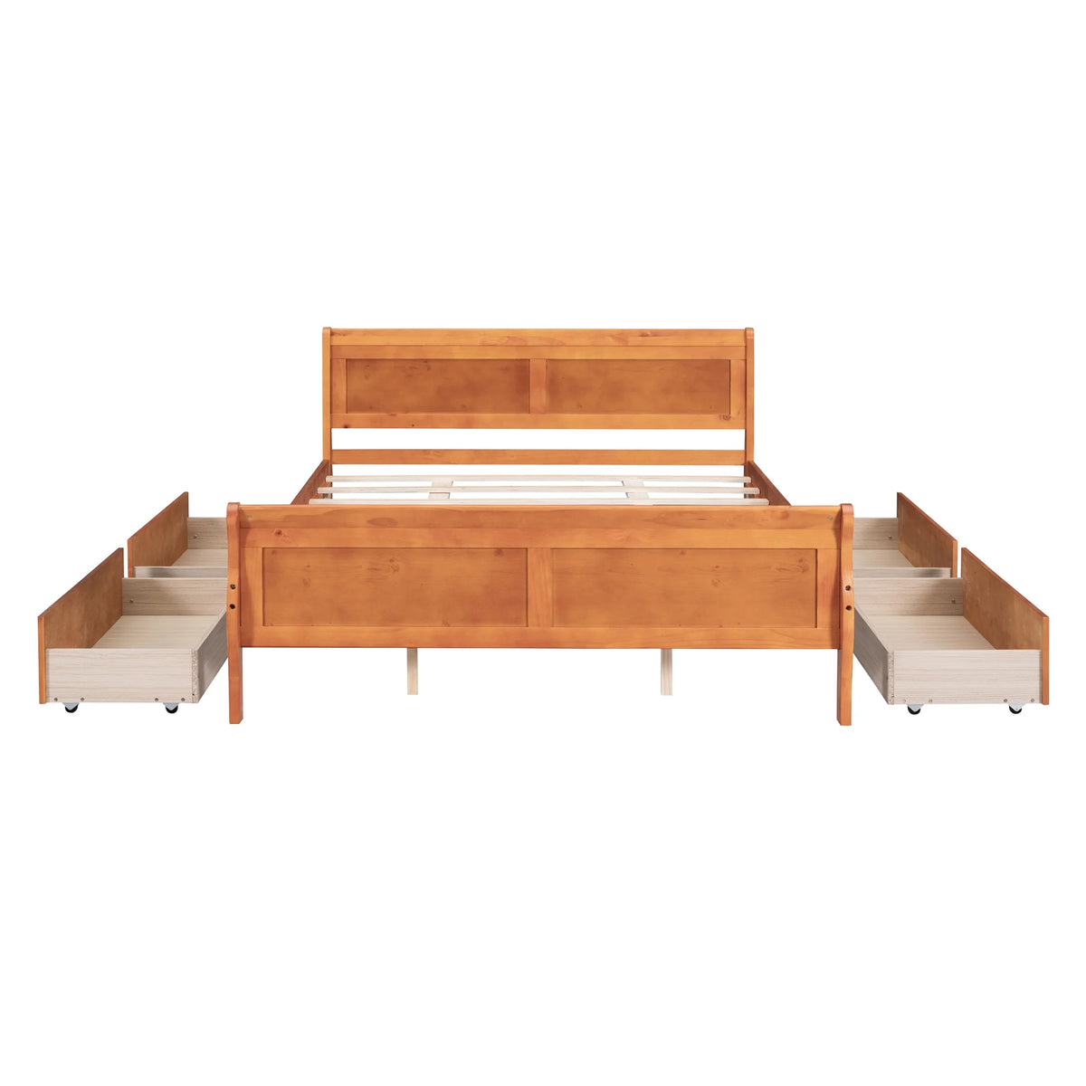 Queen Size Wood Platform Bed Frame with 4 Storage Drawers F909