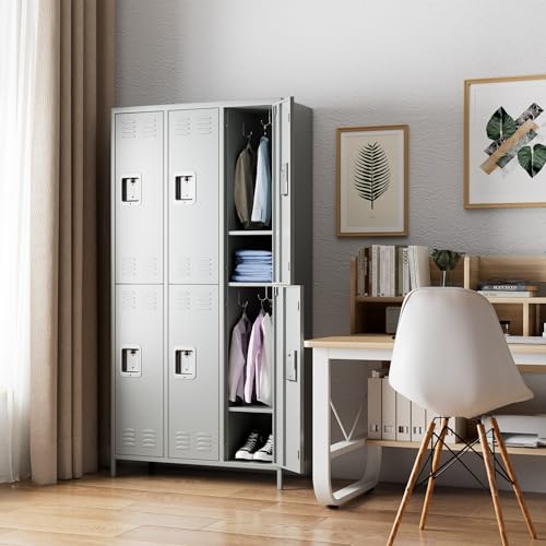 6 Doors Dark Grey Metal Lockers with Lock Z431850