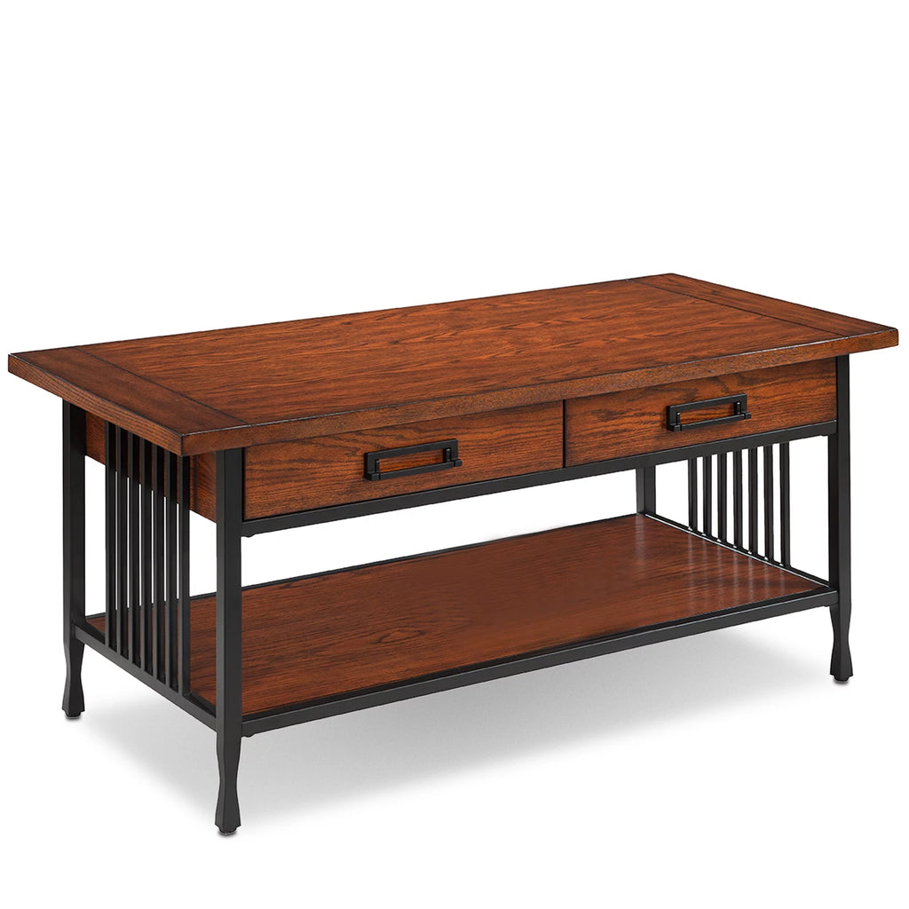 Rustic Two Drawer Coffee Table with Shelf H928224