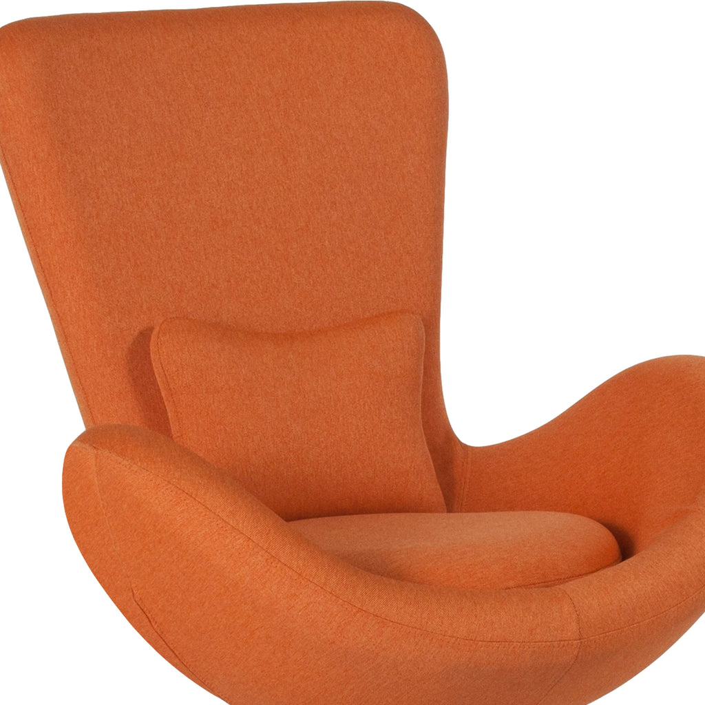 Orange Fabric Upholstered Swivel Lounge Chair F1490