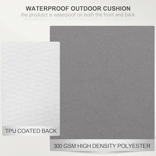 19"W x 19"D x 2"T Set of 4 Waterproof Outdoor Chair Cushions I835