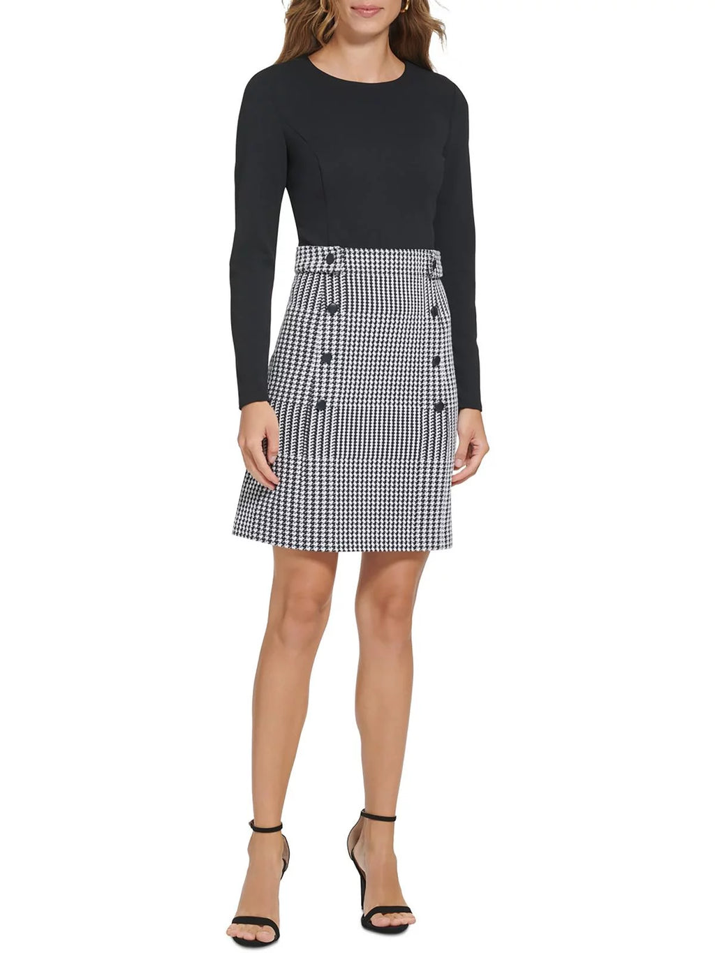 Petites Knit Long Sleeves Shift Dress T754