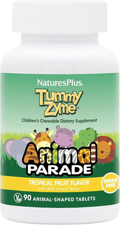 Children’s Chewable Tropical Fruit Flavor 90 Tablets Vegetarian Gluten Free Sugar Free P1480