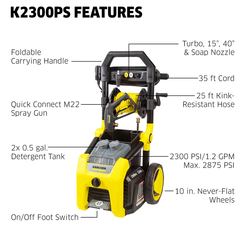 Electric Pressure Washer with 3 Nozzles and Hose S941263