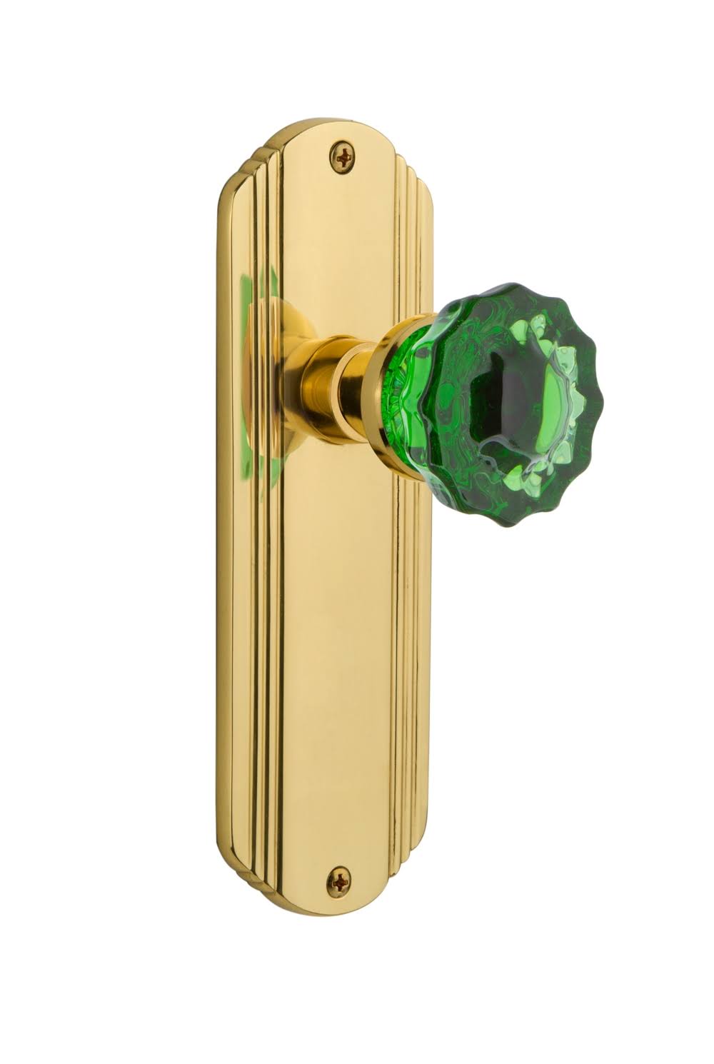 Privacy Crystal Emerald Glass Door Knob I342801