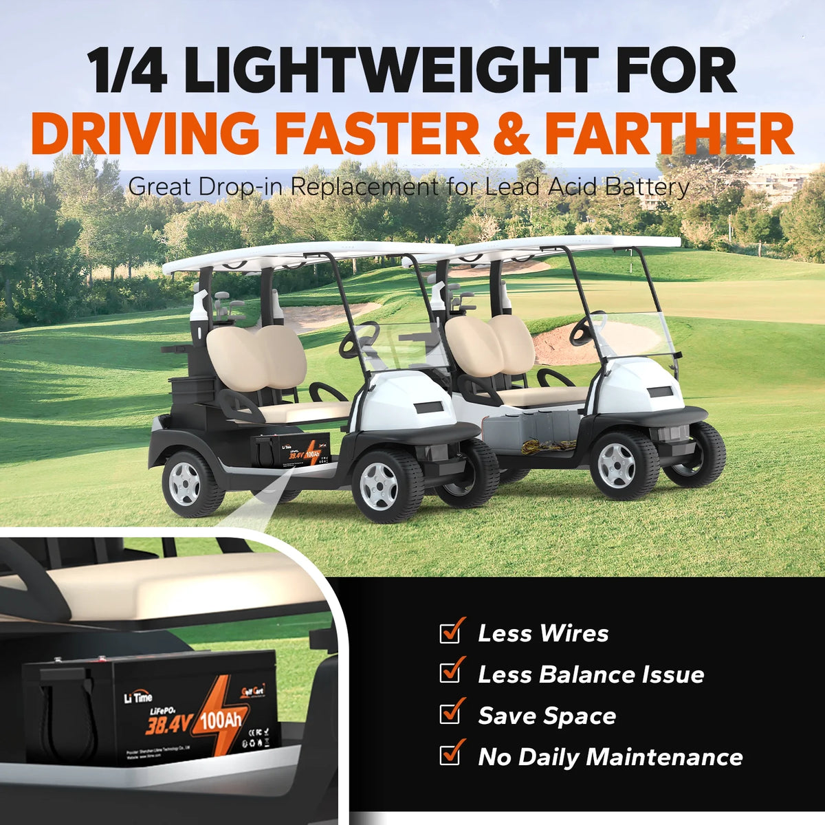 36V 100Ah LiFePO4 Lithium Battery W748537