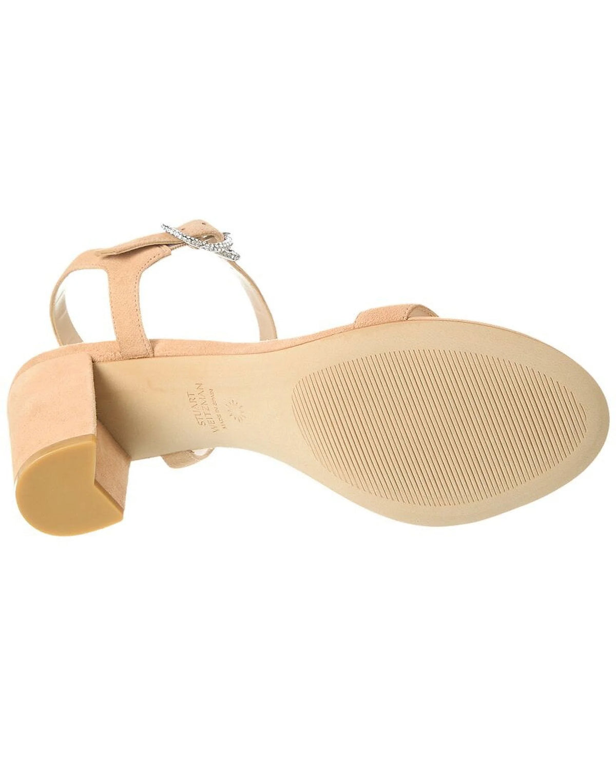 Beige Suede Block Sandal W2082