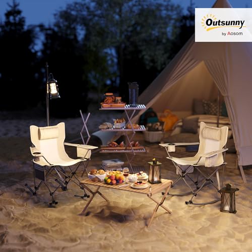 Black Folding Rocking Camping Chairs with Carry Bag, 2 Pack F945